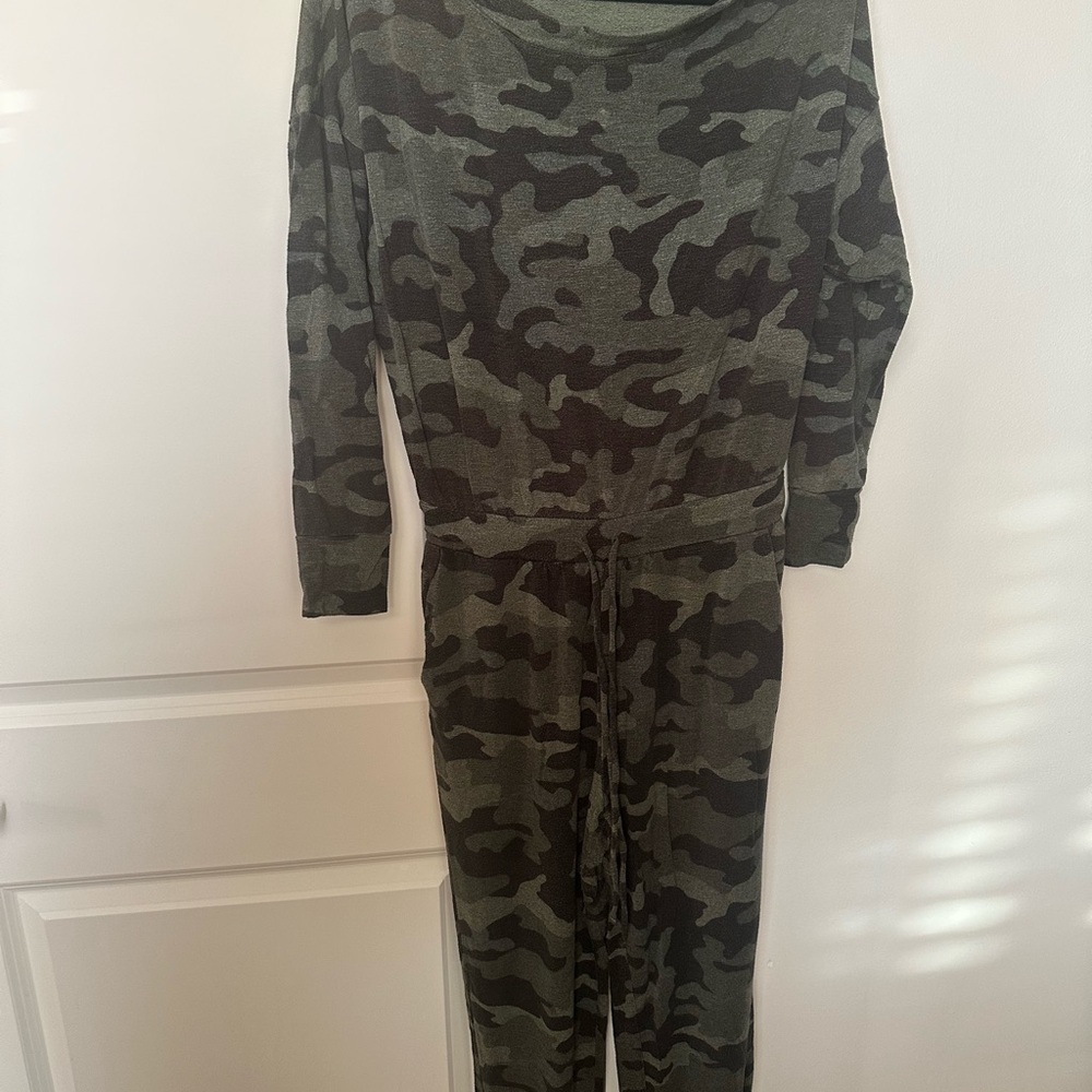 Express Olive and Brown Camouflage Top